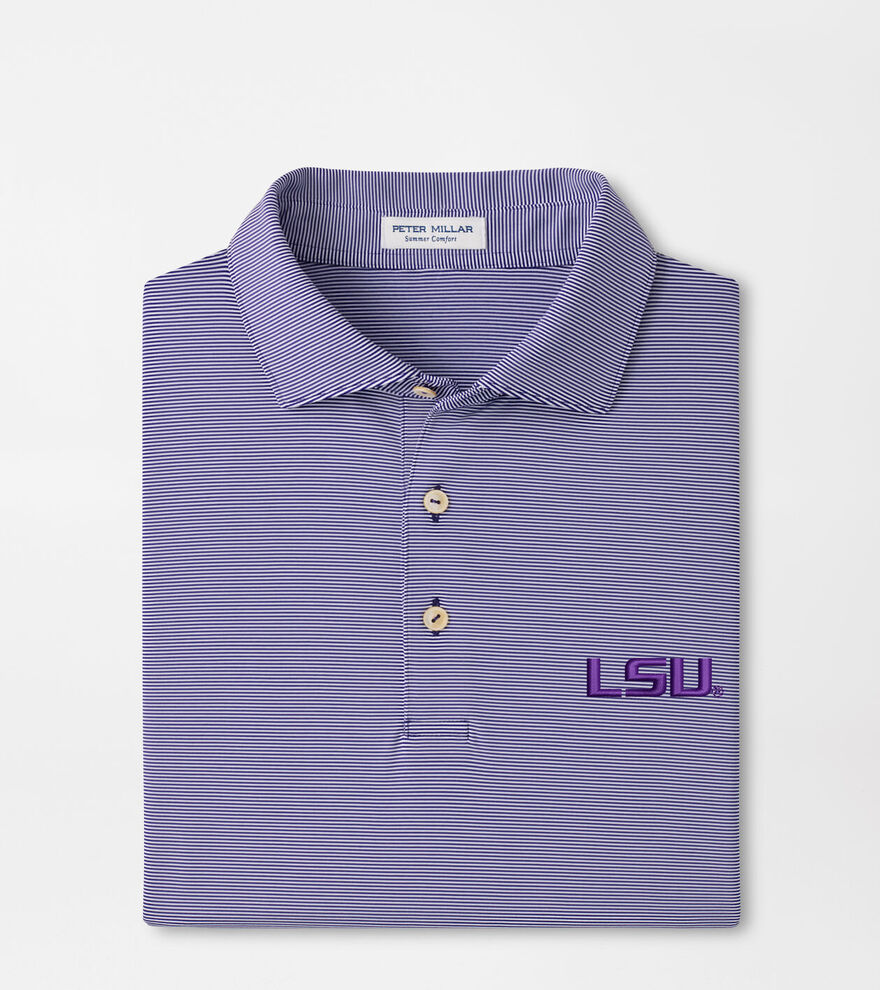 LSU Jubilee Stripe Performance Polo image number 1