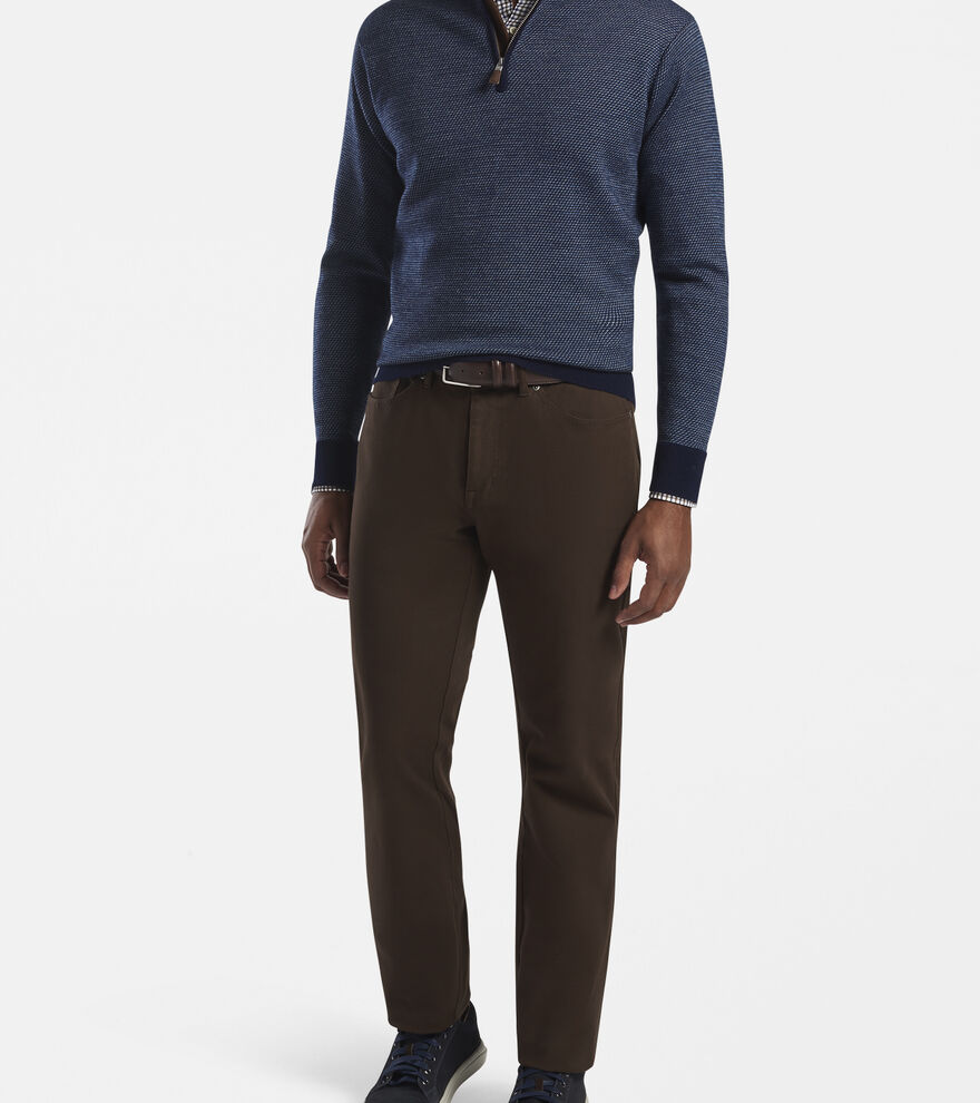 Wool Jacquard Quarter-Zip Sweater image number 4
