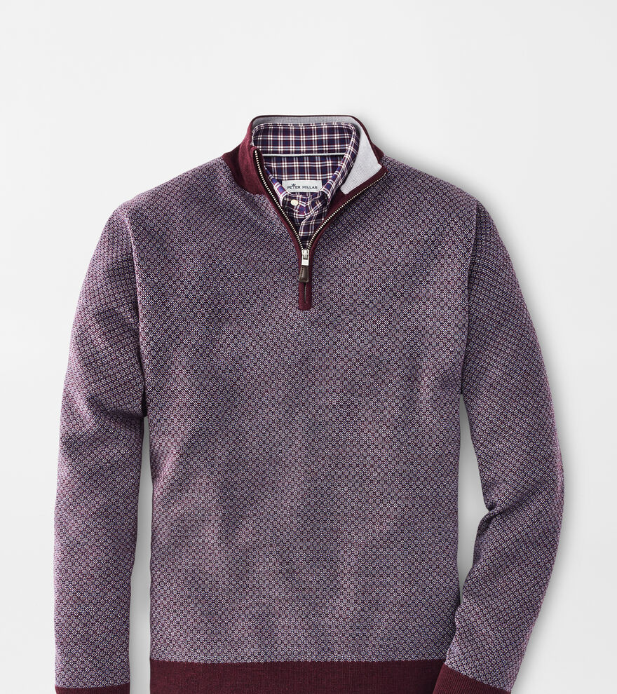Diamond Jacquard Quarter-Zip Sweater image number 1