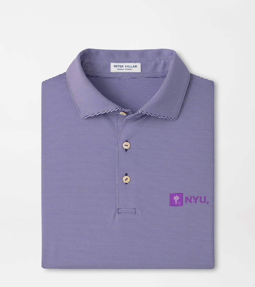 New York University Jubilee Stripe Performance Polo