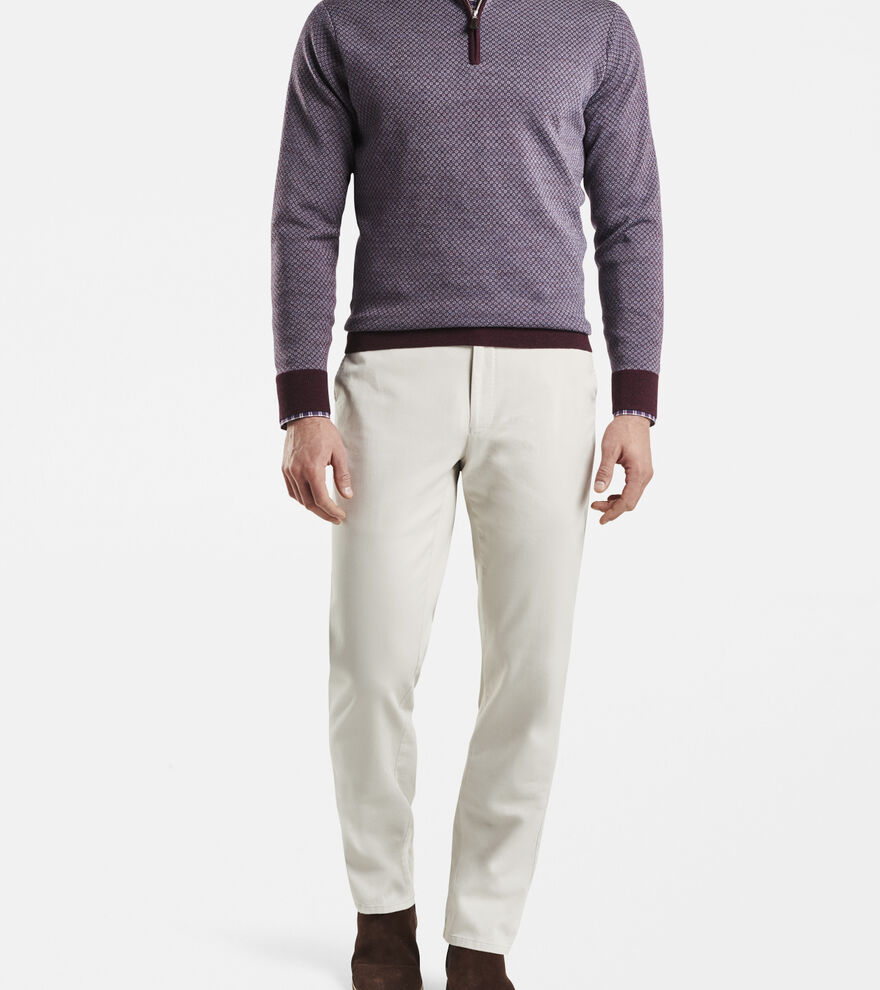 Diamond Jacquard Quarter-Zip Sweater image number 4