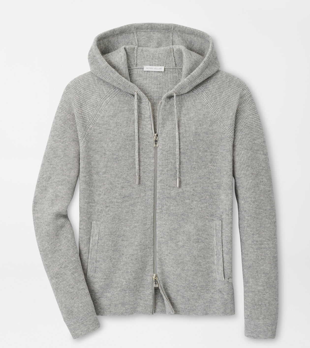 Waffle hooded cardigan top