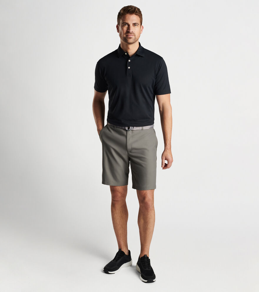 Solid Stretch Mesh Polo image number 2