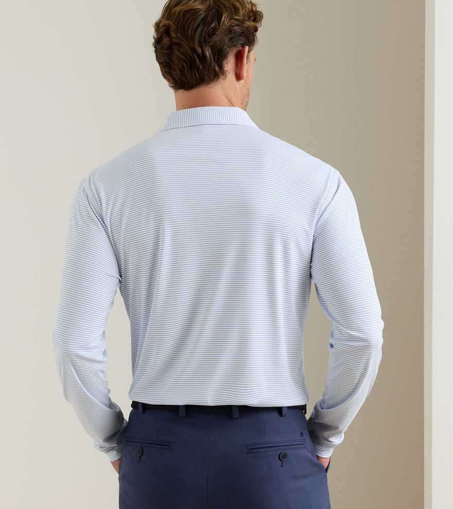Featherweight Stripe Long-Sleeve Performance Polo image number 3