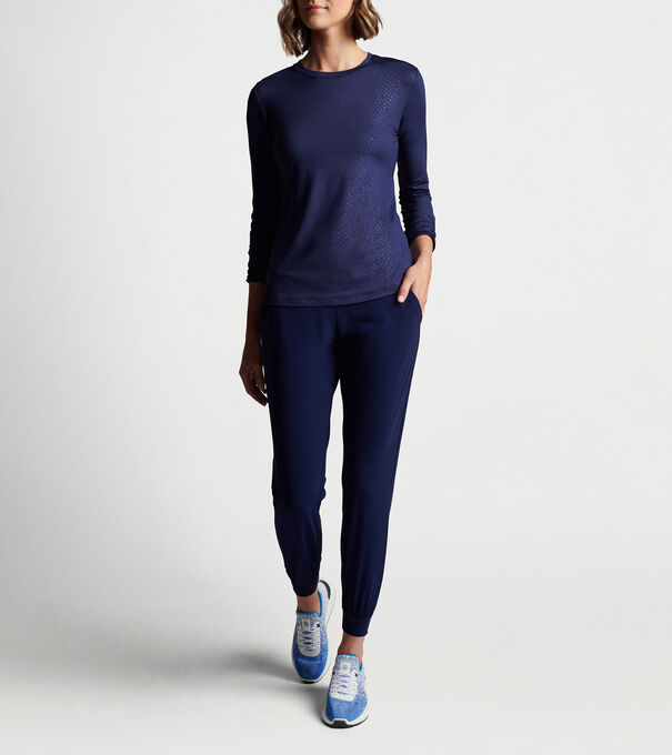 Lunar Long-Sleeve Embossed Performance Tee