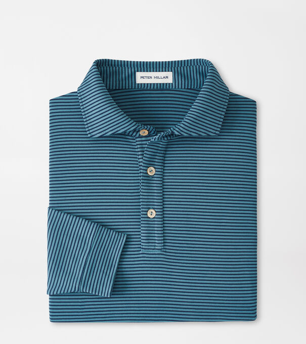 Lyons Stripe Performance Jersey Long-Sleeve Polo