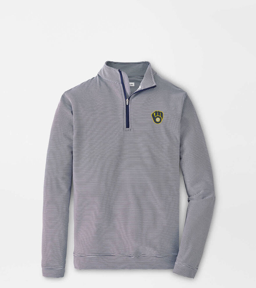 Milwaukee Brewers Perth Sugar Stripe Performance Quarter-Zip image number 1