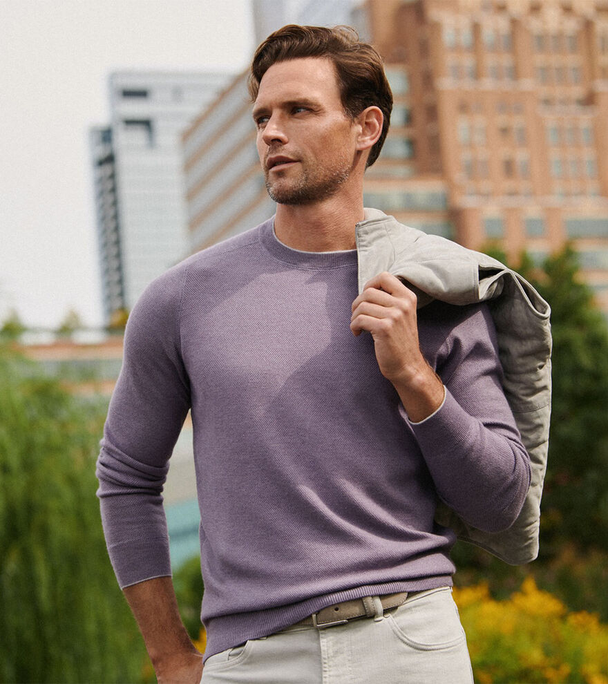 Voyager Cashmere-Silk Saddle Shoulder Crew image number 6