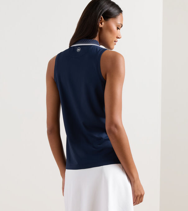 Chrissie Sleeveless Zip Polo - Alternate Image 1