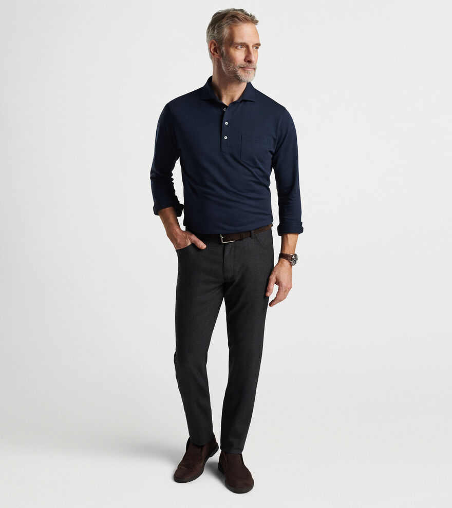 Amble Long-Sleeve Cotton Cashmere Polo image number 2