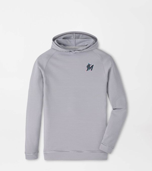 Miami Marlins Pine Youth Sugar Stripe Performance Hoodie