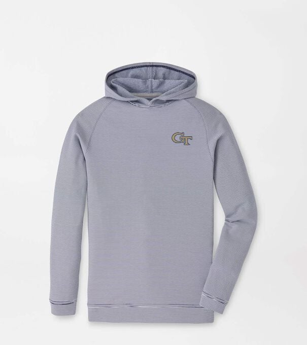 Georgia Tech Pine Youth Sugar Stripe Performance Hoodie