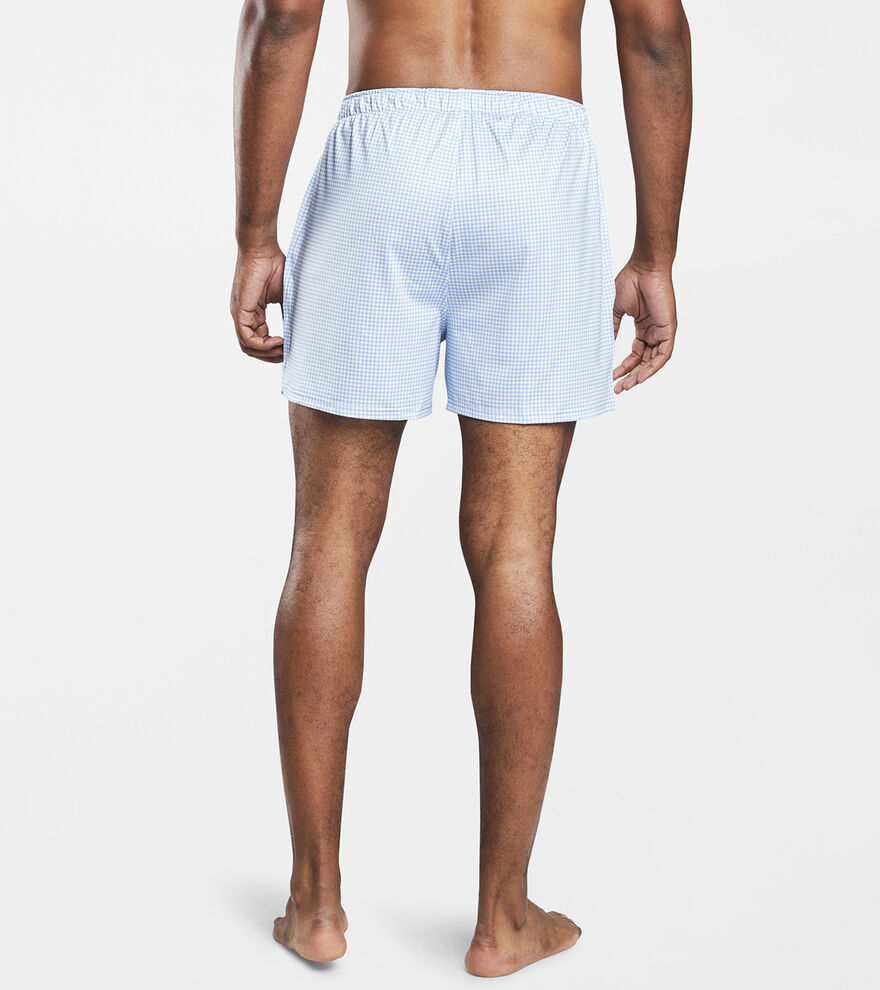 Nebraska Printed Gingham Check Stretch Jersey Boxer image number 2