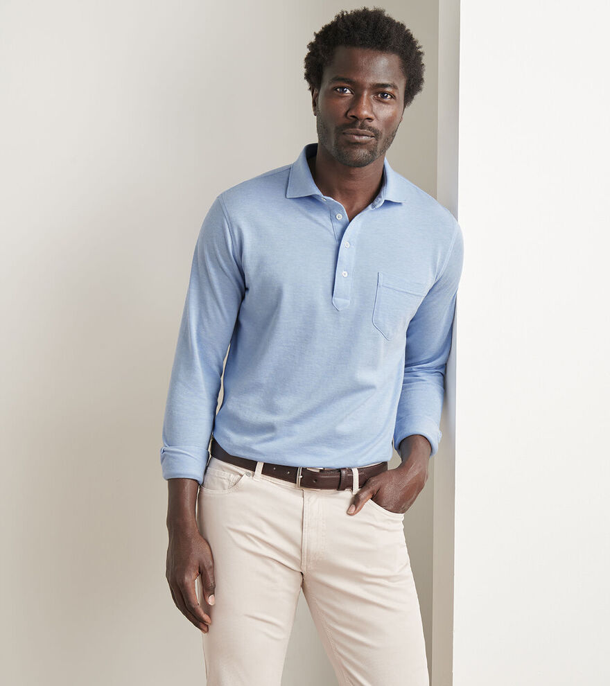 Amble Long-Sleeve Cotton Cashmere Polo image number 2