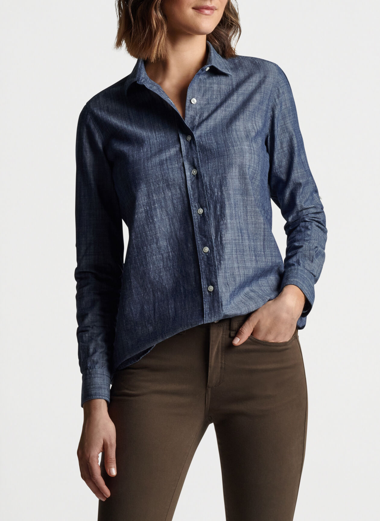 Chambray Tunic Blouse | Peter Millar