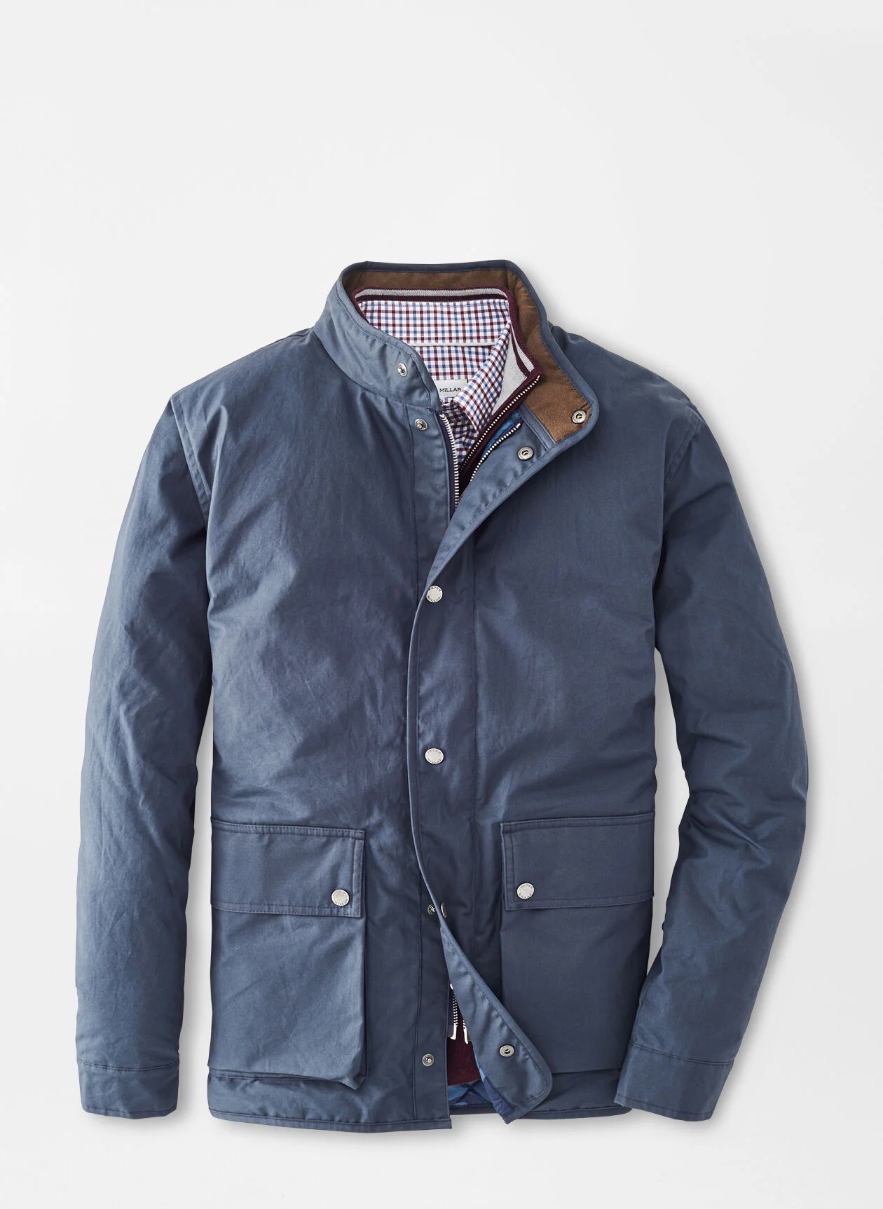 Waxed cotton top field coat