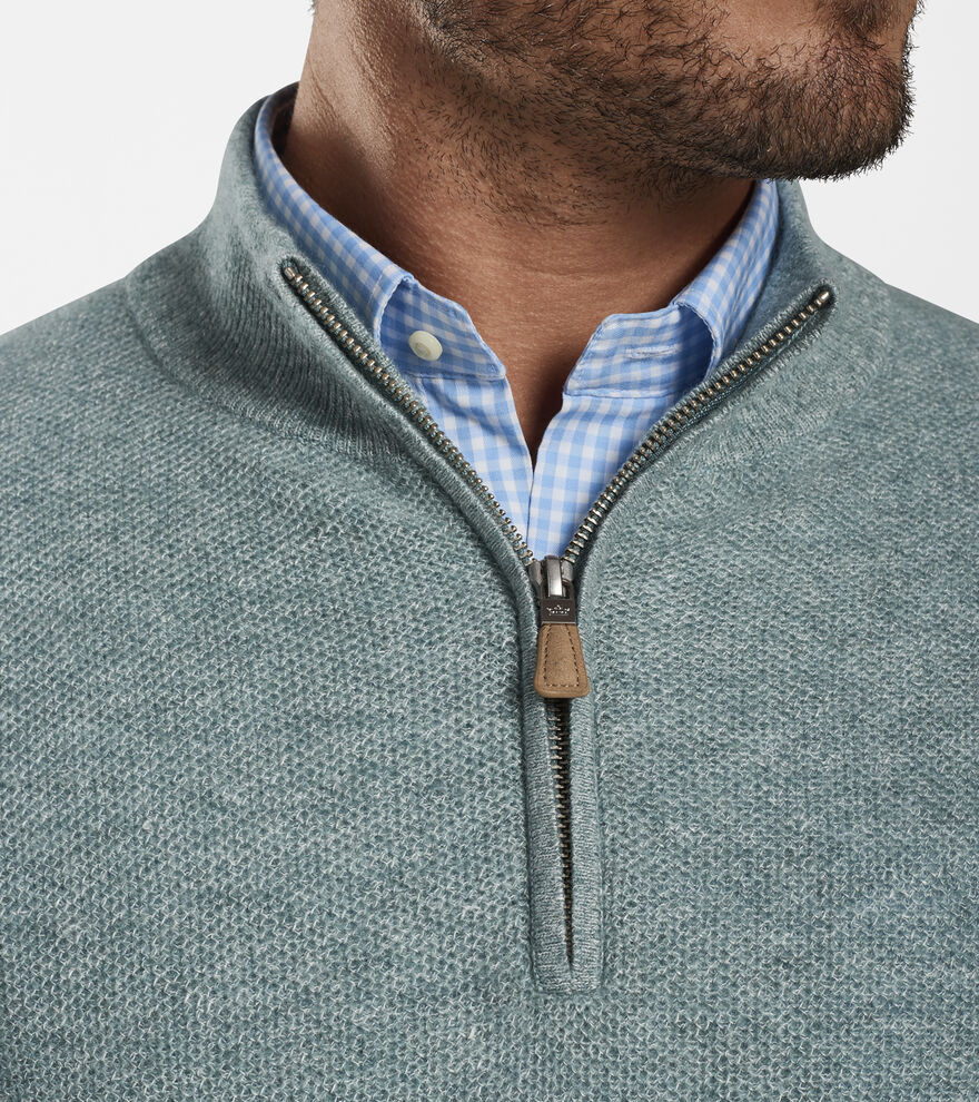 Cashmere-Linen Quarter-Zip Sweater image number 4