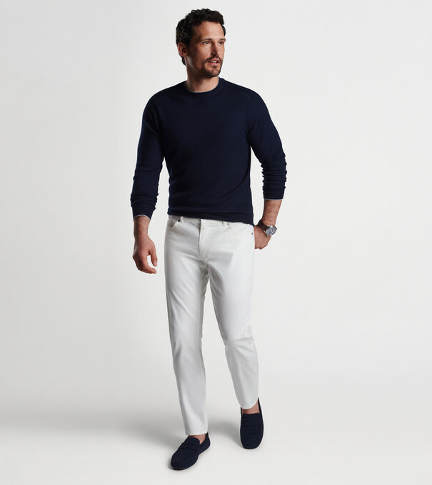 Voyager Cashmere-Silk Saddle Shoulder Crew