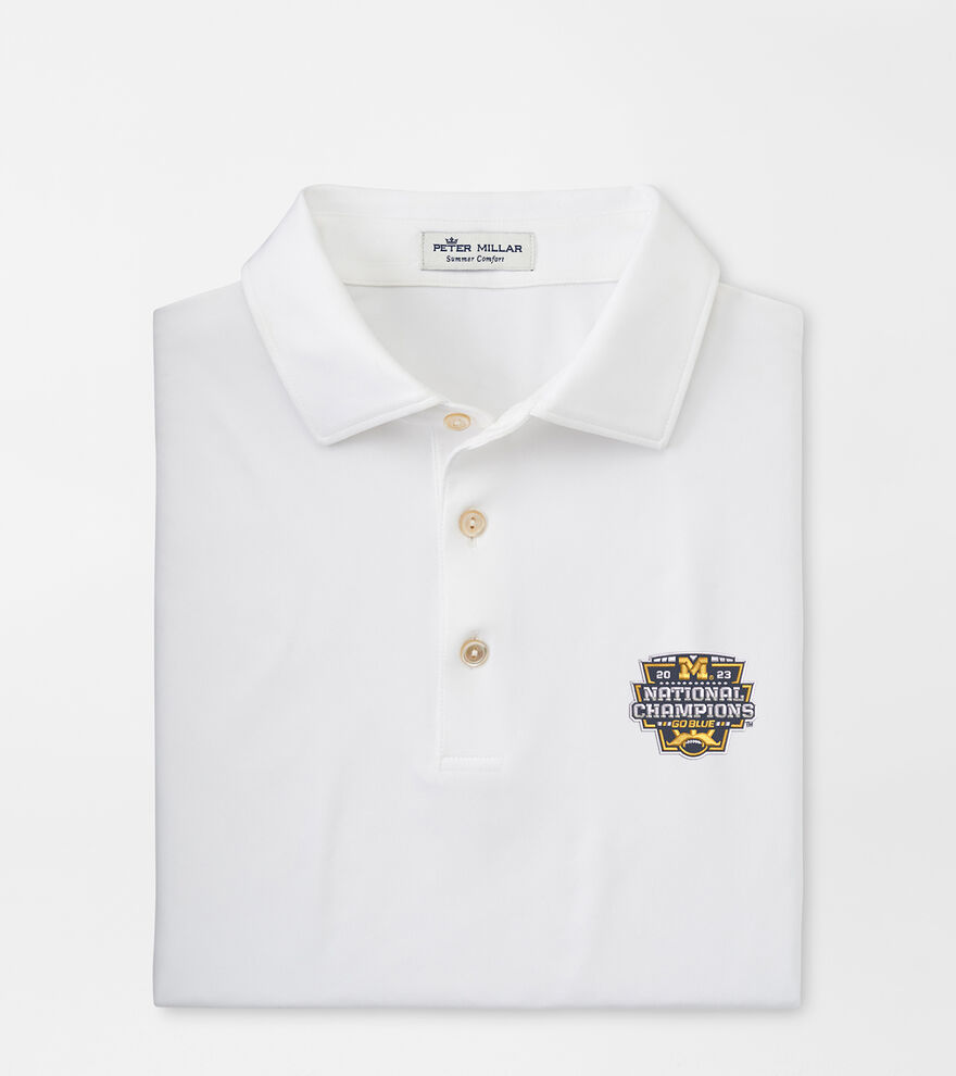 Michigan National Champion Solid Performance Jersey Polo (Sean Self Collar) image number 1