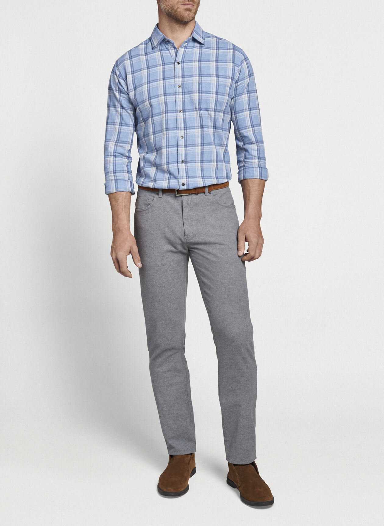 Cotton Flannel Five-Pocket Pant | Men's Pants | Peter Millar