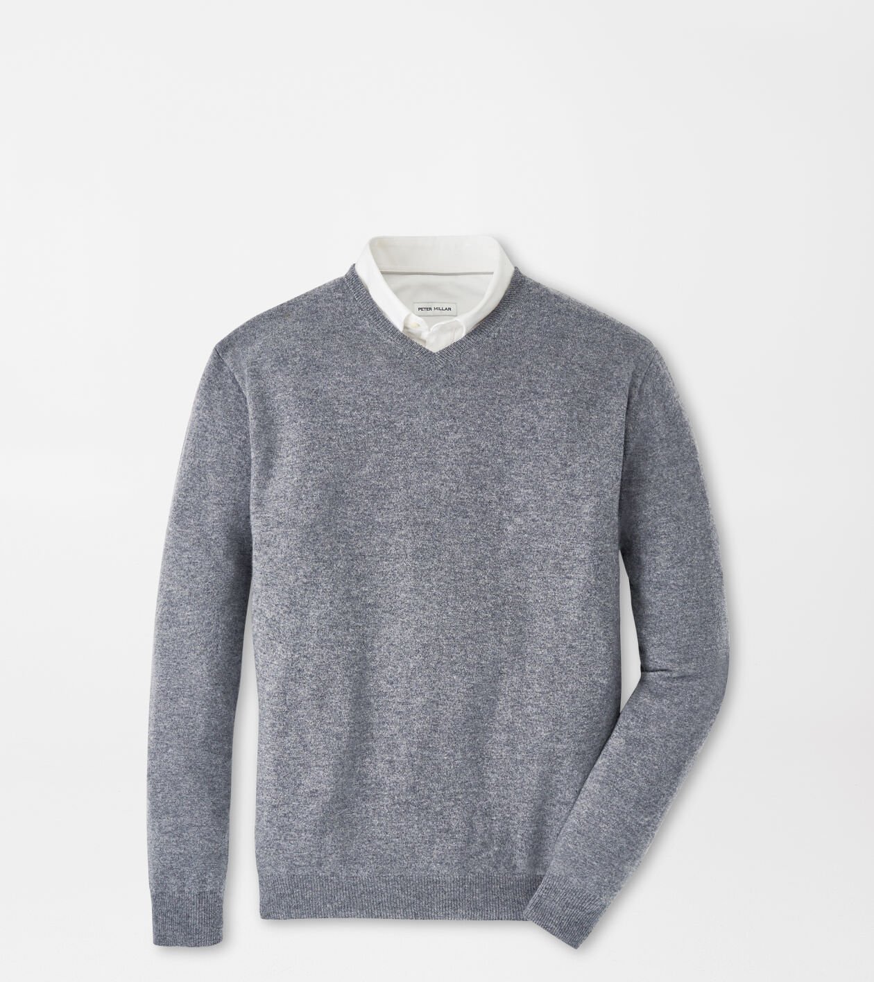 Peter Millar Crown Heritage Cashmere V Neck Sweater in Oslo Grey XXL