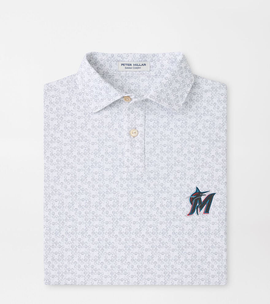 Miami Marlins Bases Loaded Youth Performance Jersey Polo image number 1