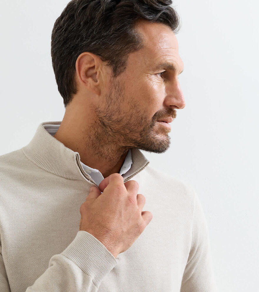 Coolspun Lite Birdseye Quarter Zip Sweater image number 4