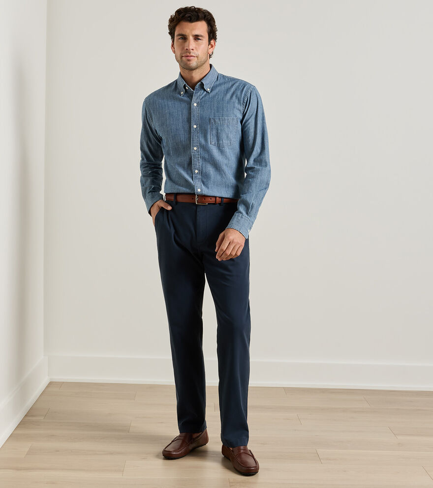 Signature Sateen Flat Front Trouser - Alternate Image 1
