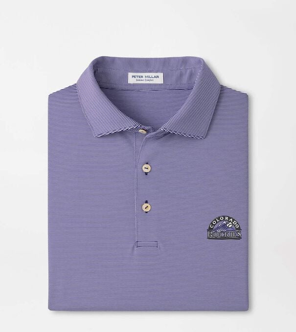 Cooperstown Colorado Rockies Jubilee Stripe Performance Polo