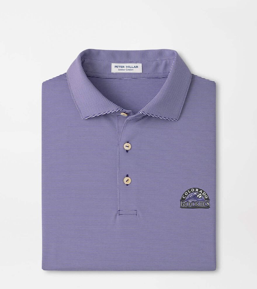 Cooperstown Colorado Rockies Jubilee Stripe Performance Polo