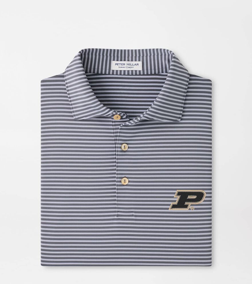 Purdue Tiebreaker Performance Jersey Stripe Polo