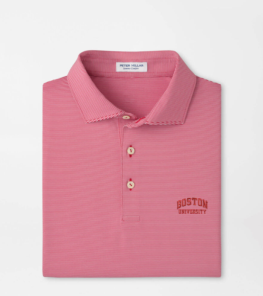 Boston University Jubilee Stripe Performance Polo