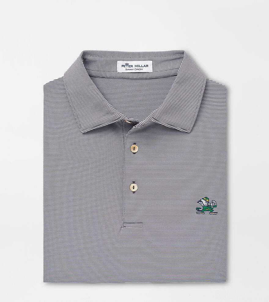 Notre Dame Leprechaun Jubilee Stripe Performance Polo image number 1