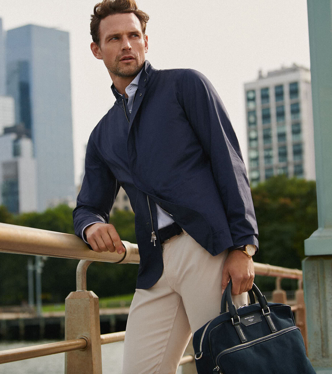 【Sale】Pebble Beach/Peter Millarネイビージャケット Mayfair Zip Blazer | Men's Jackets & Coats | Peter Millar
