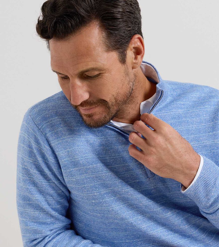 Saratoga Striped Quarter-Zip Sweater image number 4