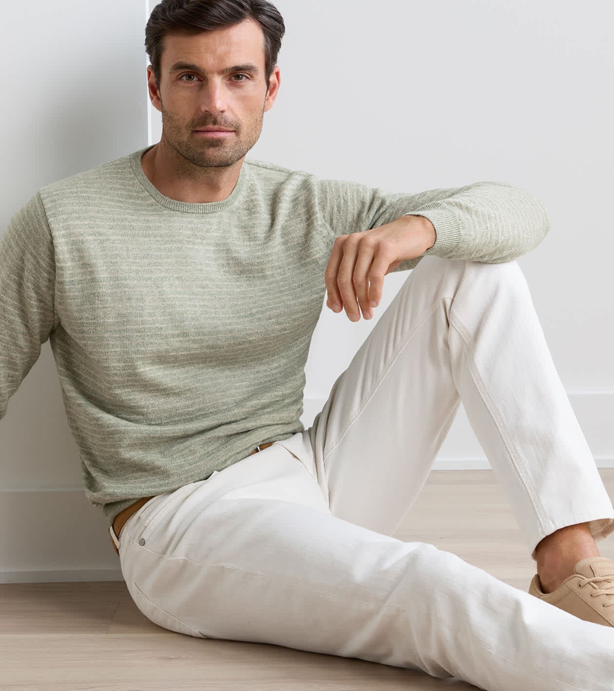 Linus Stripe Crewneck Sweater | Men's Sweaters | Peter Millar