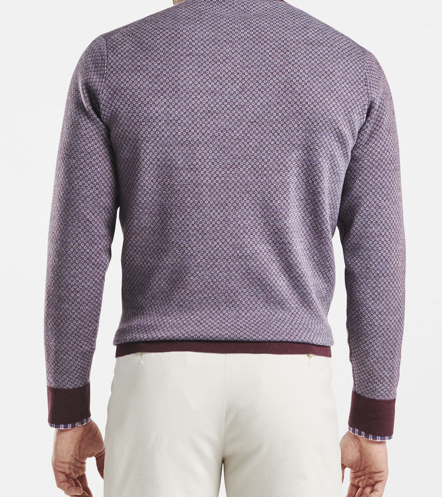 Diamond Jacquard Quarter-Zip Sweater image number 3