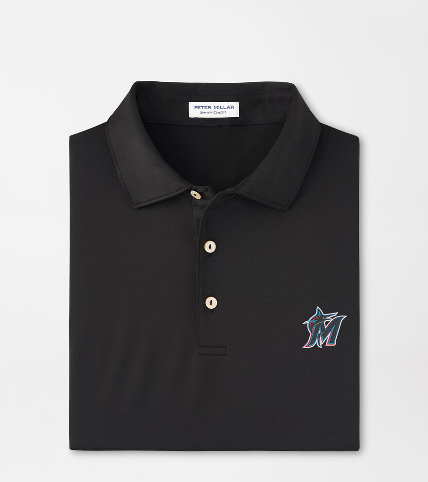 Miami Marlins Solid Performance Jersey Polo image number 1