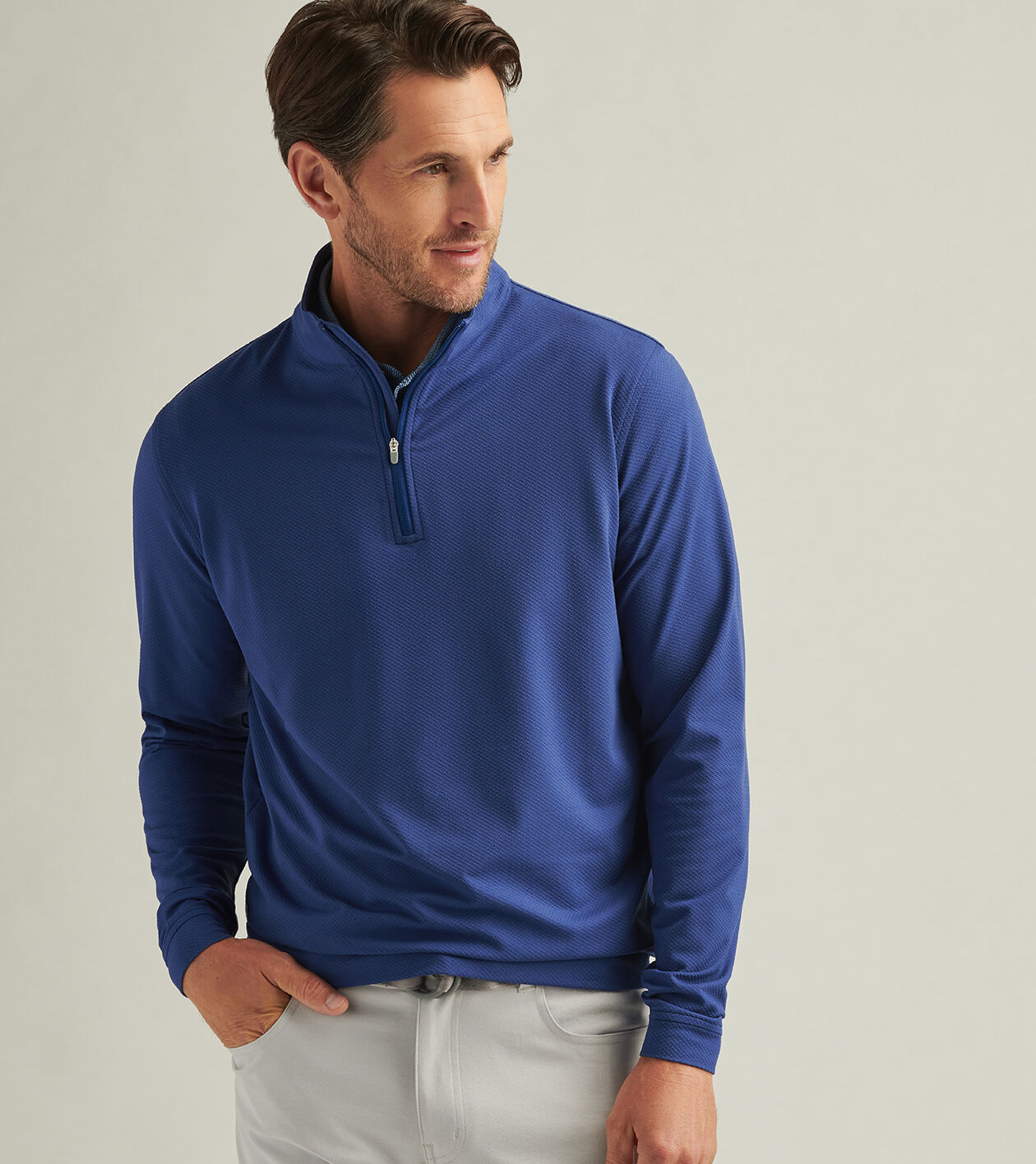 Perth Cross-Hatch Performance Quarter-Zip | Men's Pullovers