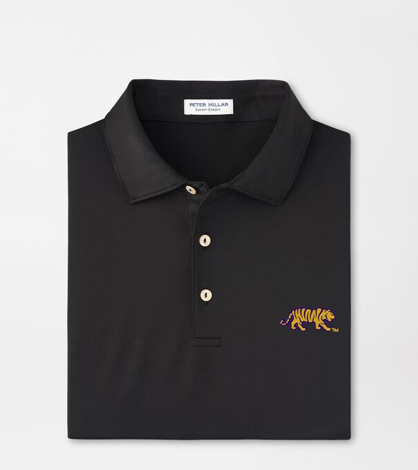 LSU Mike the Tiger Solid Performance Jersey Polo