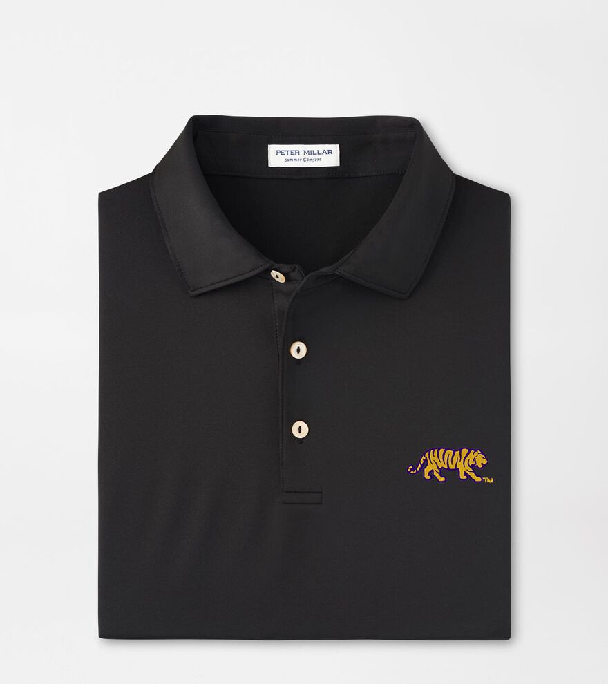 LSU Mike the Tiger Solid Performance Jersey Polo