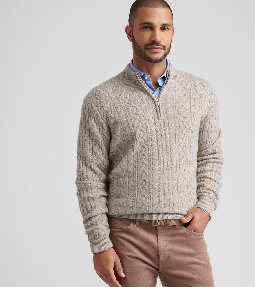 Crescent Ridge Cable Quarter-Zip Sweater - Alternate Image 2