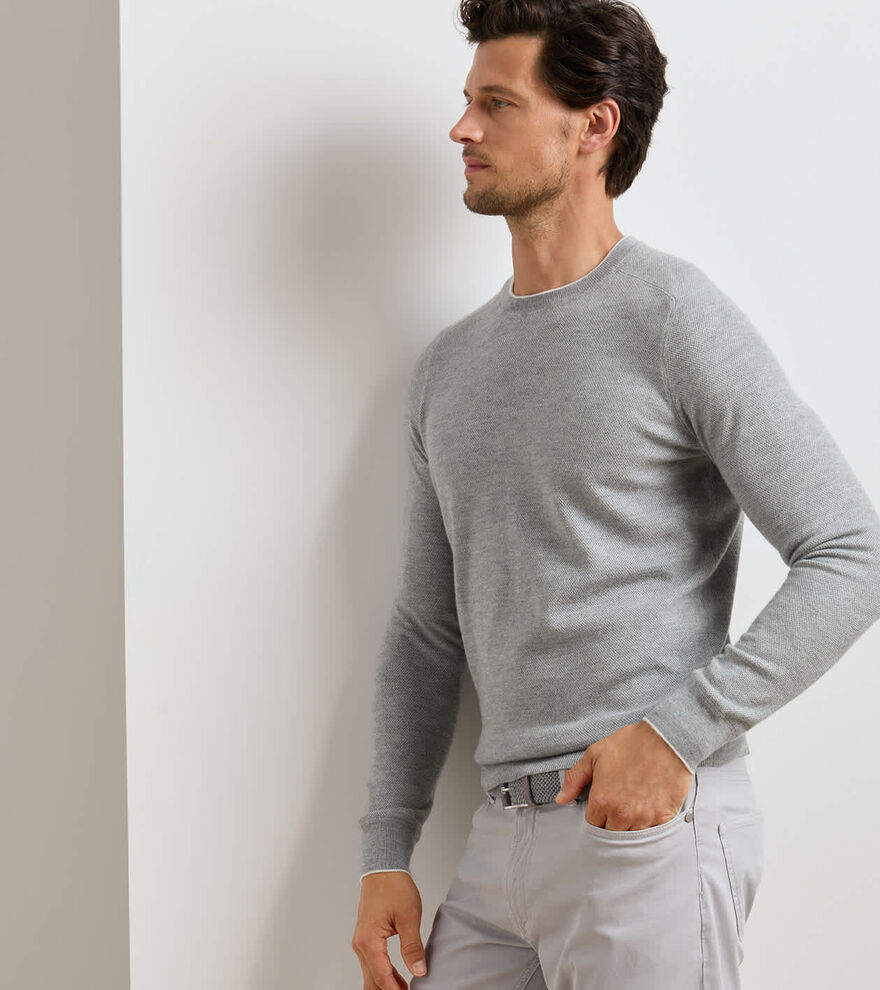 Voyager Cashmere-Silk Saddle Shoulder Crew image number 2