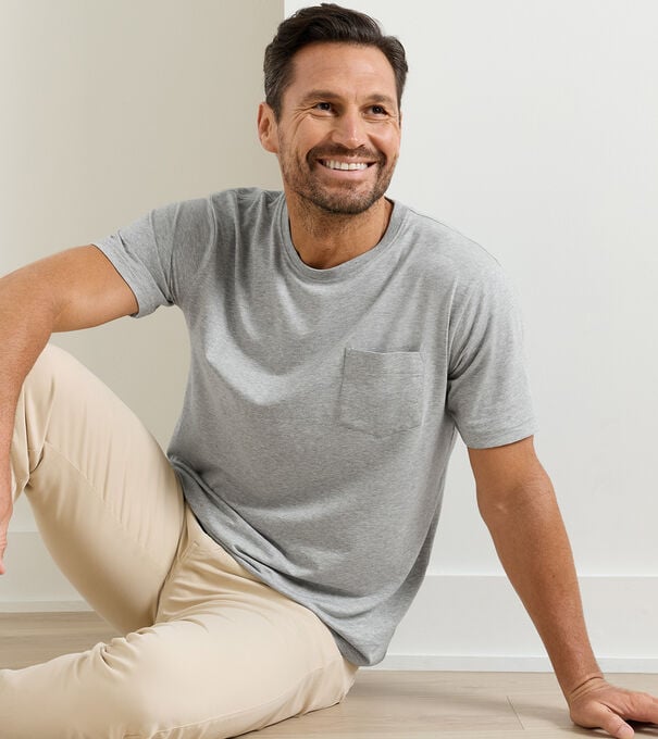 Crown Comfort Heathered Short-Sleeve Pocket Tee