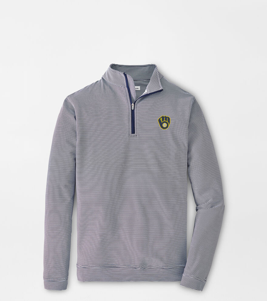 Milwaukee Brewers Perth Sugar Stripe Performance Quarter-Zip image number 1