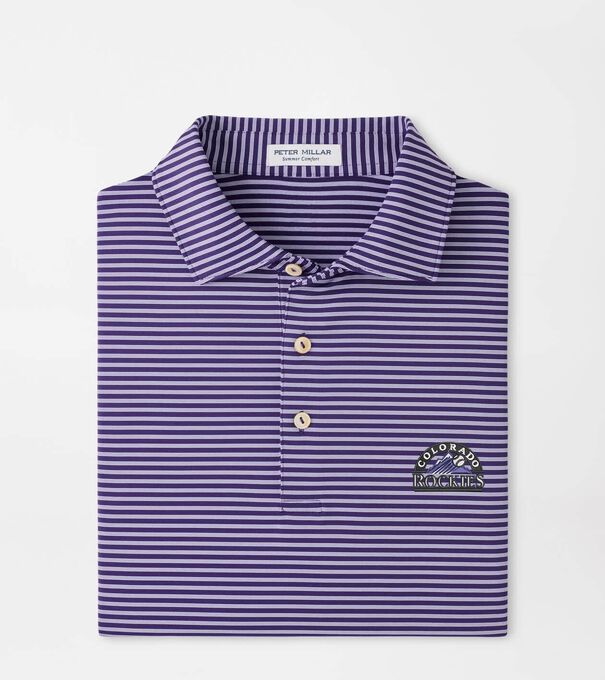 Cooperstown Colorado Rockies Tiebreaker Performance Jersey Stripe Polo