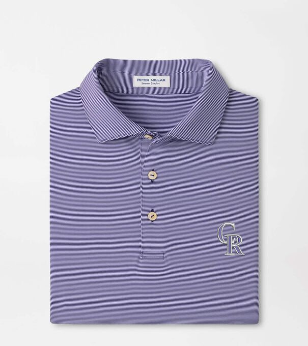 Colorado Rockies Jubilee Stripe Performance Polo