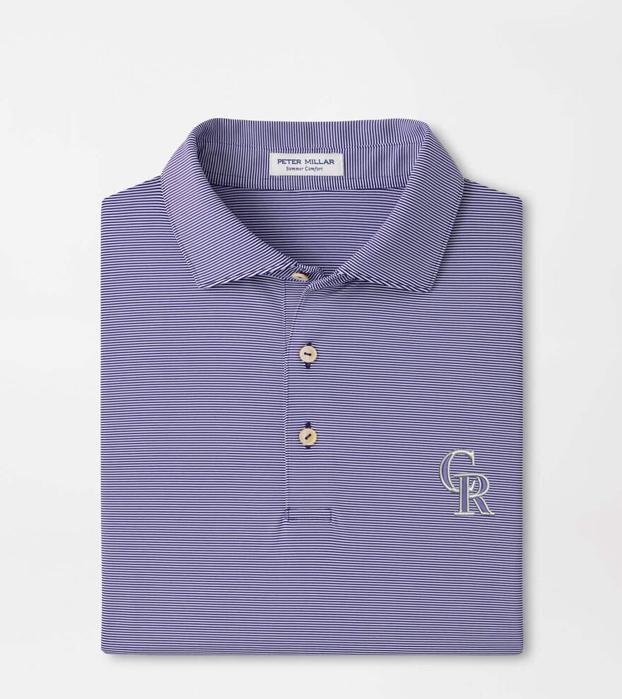 Colorado Rockies Jubilee Stripe Performance Polo