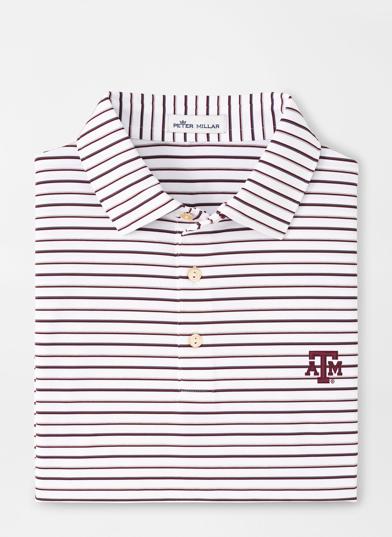 Texas A M Wiggs Stripe Performance Polo Peter Millar
