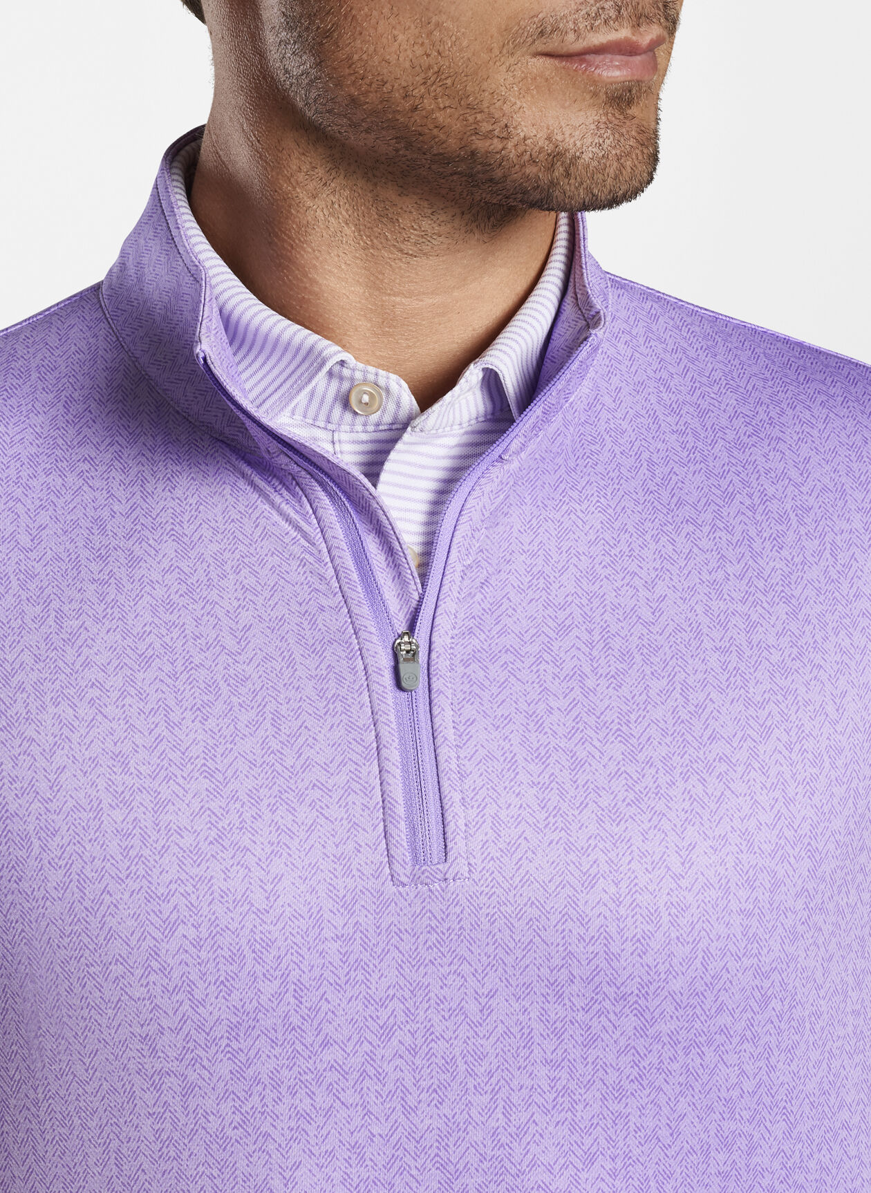 Distressed Herringbone Perth Performance Pullover Peter Millar